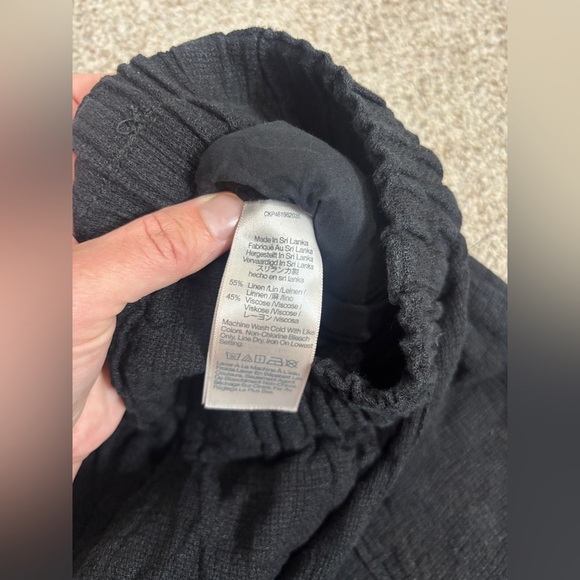 Madewell Linen Breezewoven Pull On High Rise Straight Pants Black XS - Picture 7 of 11